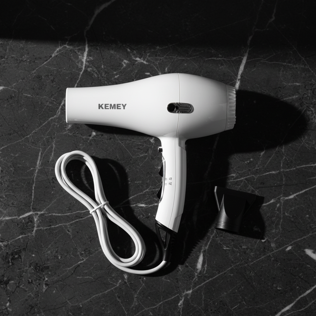 Kemei KM-6878 - flat lay με nozzle σε dark marble