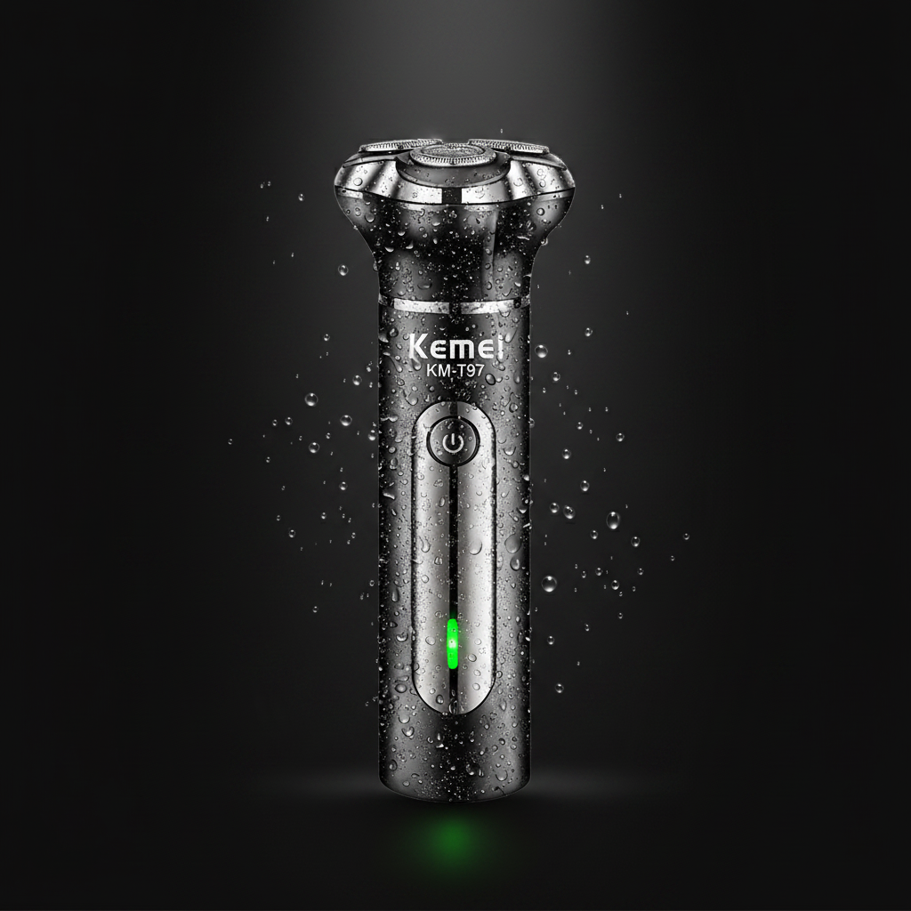 Kemei KM-T97 ξυριστική μηχανή wet & dry - dark premium background